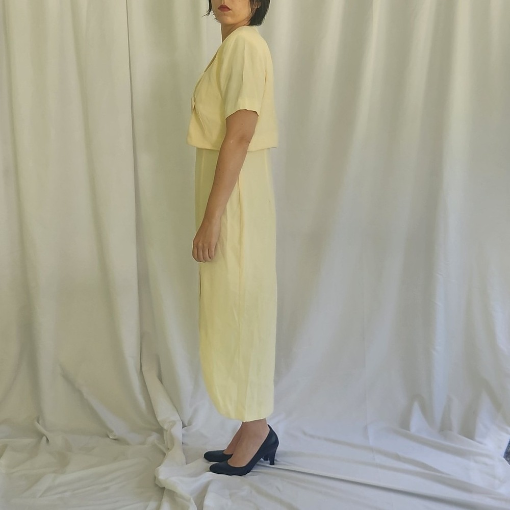 90s Cream Sleeveless Gown with Jacket - Picture 2 of 7